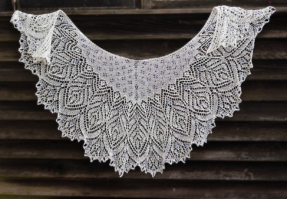 Hortense Beaded Lace Shawl Knitting pattern by Anna Victoria