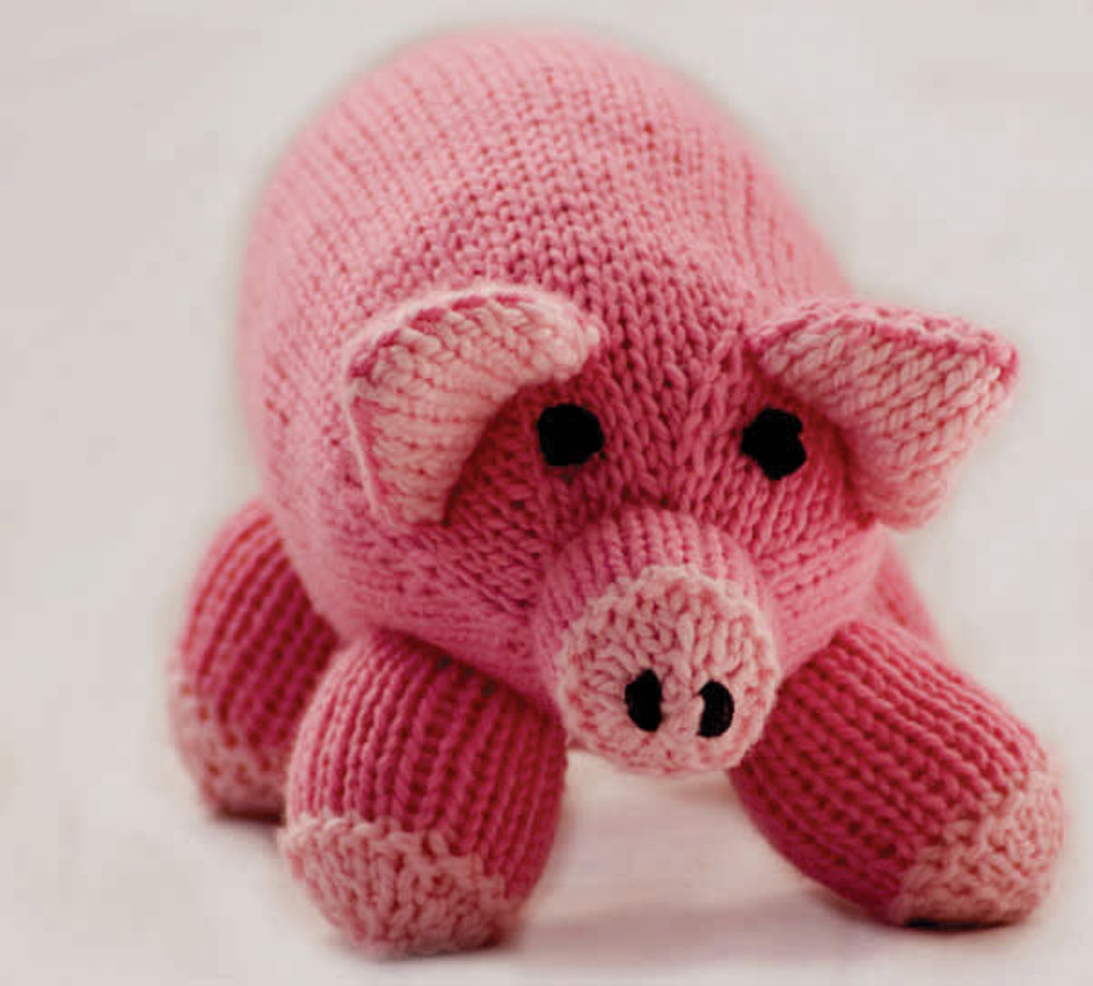 Pink Pig Toy in Cascade 128 Superwash Knitting Patterns