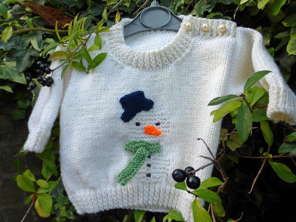 Snowman Christmas Jumper Knitting pattern by Sleake Knits