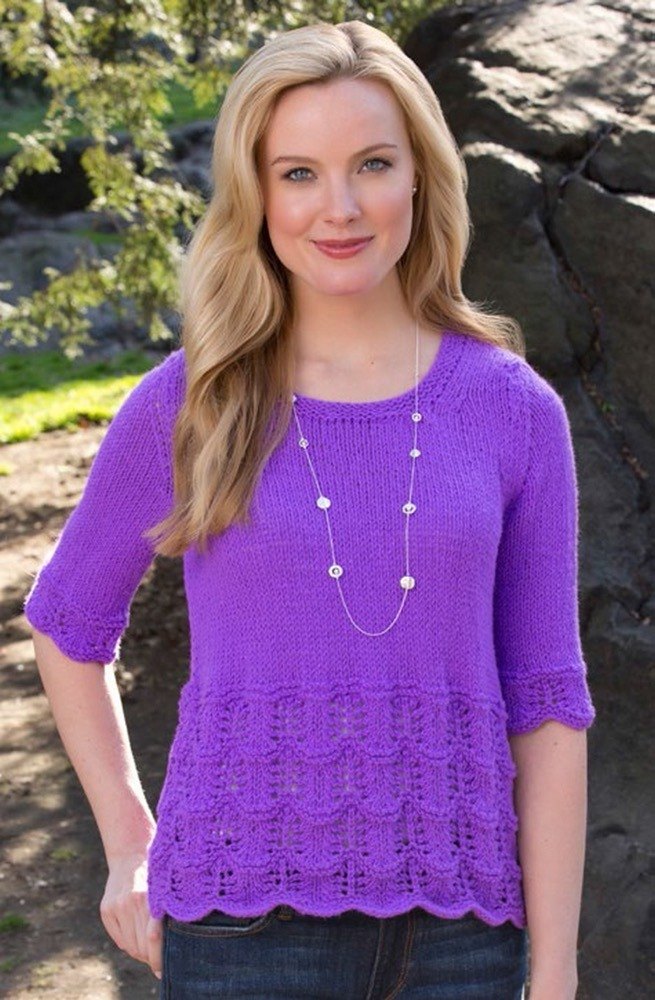Any Time Top in Red Heart Shimmer Solids - LW3135 | Knitting Patterns ...