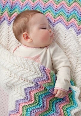 Rickrack Rainbow Baby Blanket in Red Heart Soft Baby Steps ...