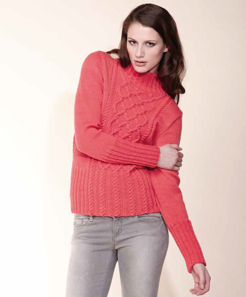 Cable Front Sweater in Rico Essentials Merino DK - 179 | Knitting ...