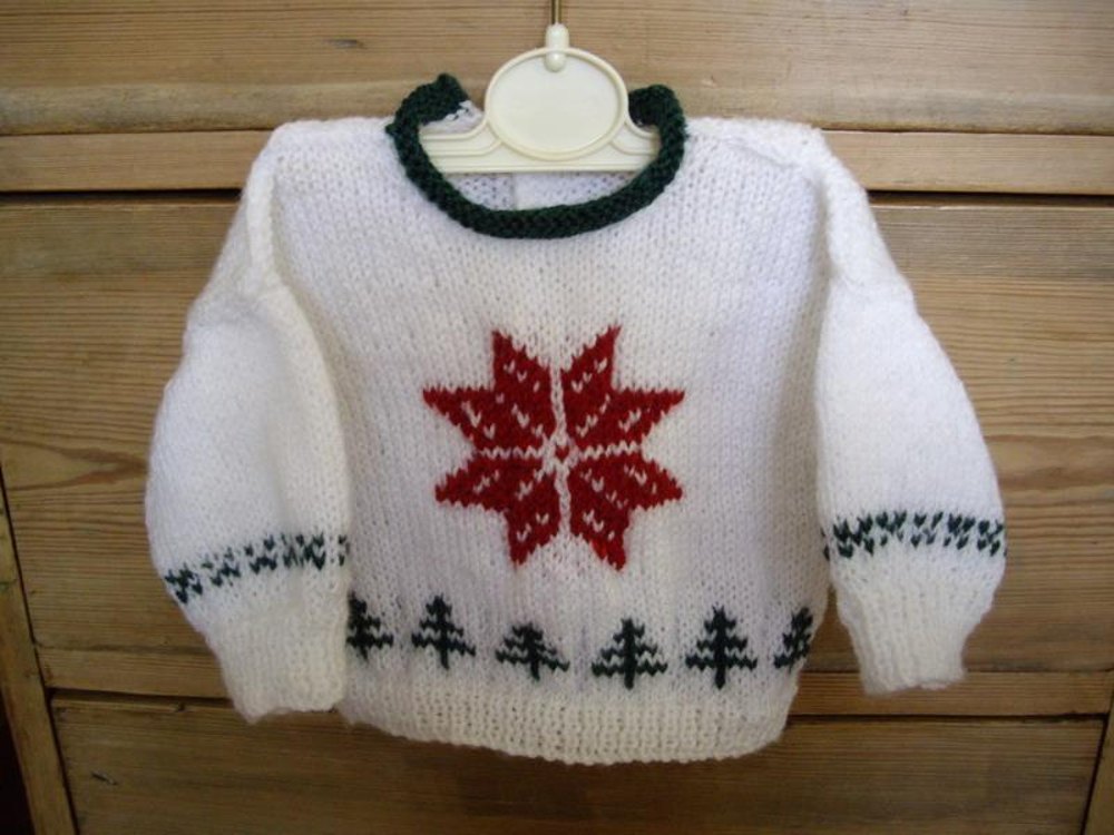 Baby Christmas Star Jumper Knitting pattern by Ardree