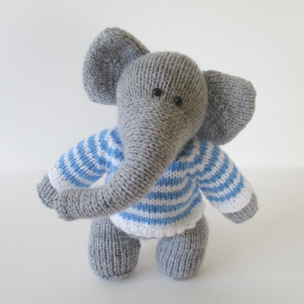 Wellington the Elephant Knitting pattern by Amanda Berry Knitting