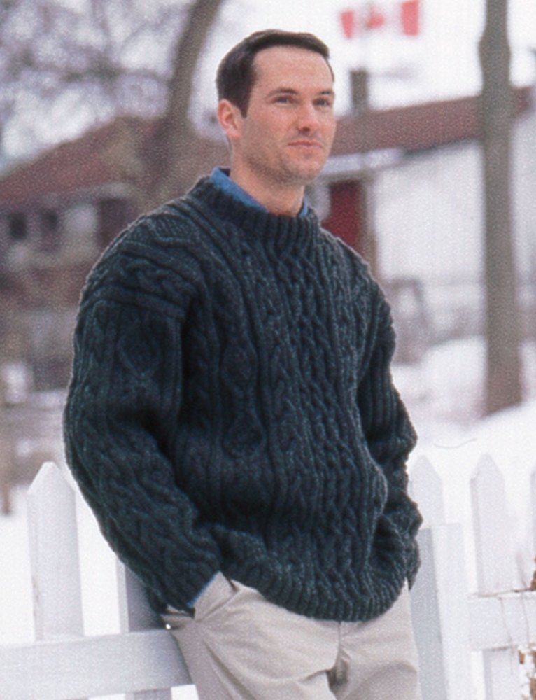 Cabled Crew Neck in Patons Classic Wool Worsted | Knitting Patterns ...