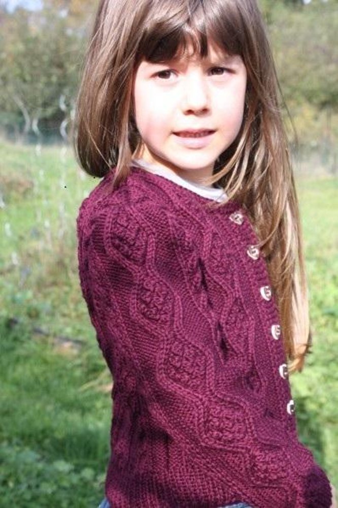Sophia - Cute cable cardigan for girls 4 - 14 years / Sizes 116, 122 ...