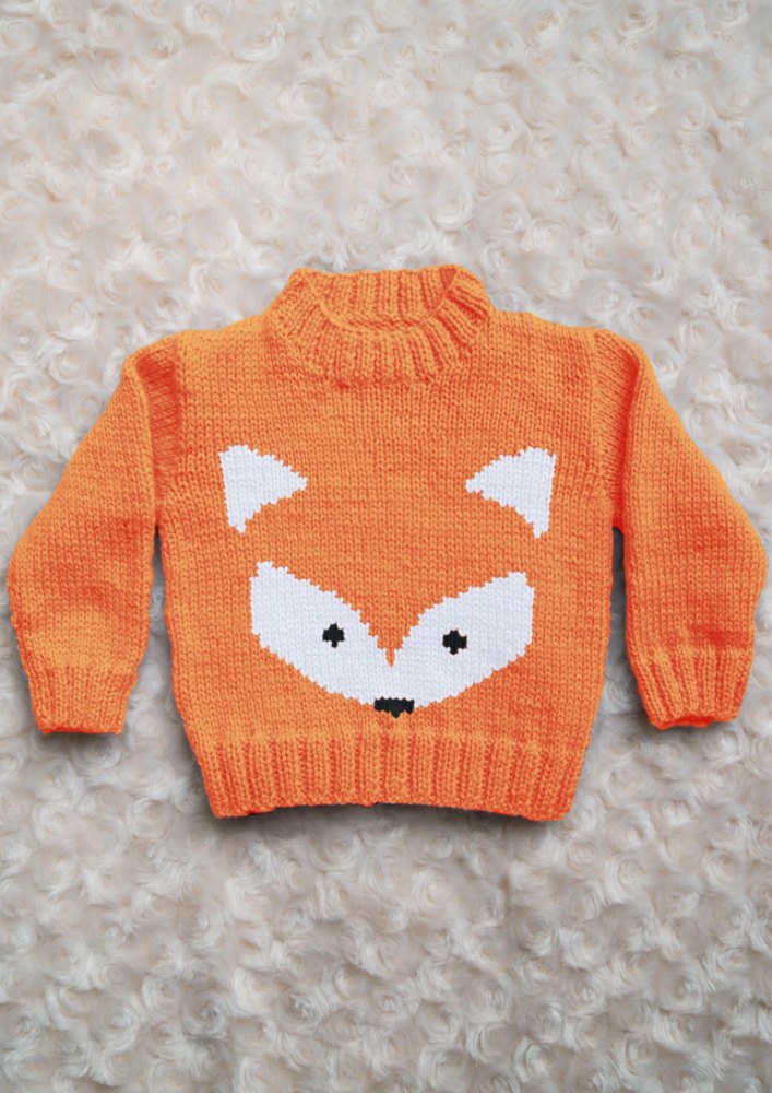 Intarsia Fox Face Chart & Pull à tricoter pour enfants