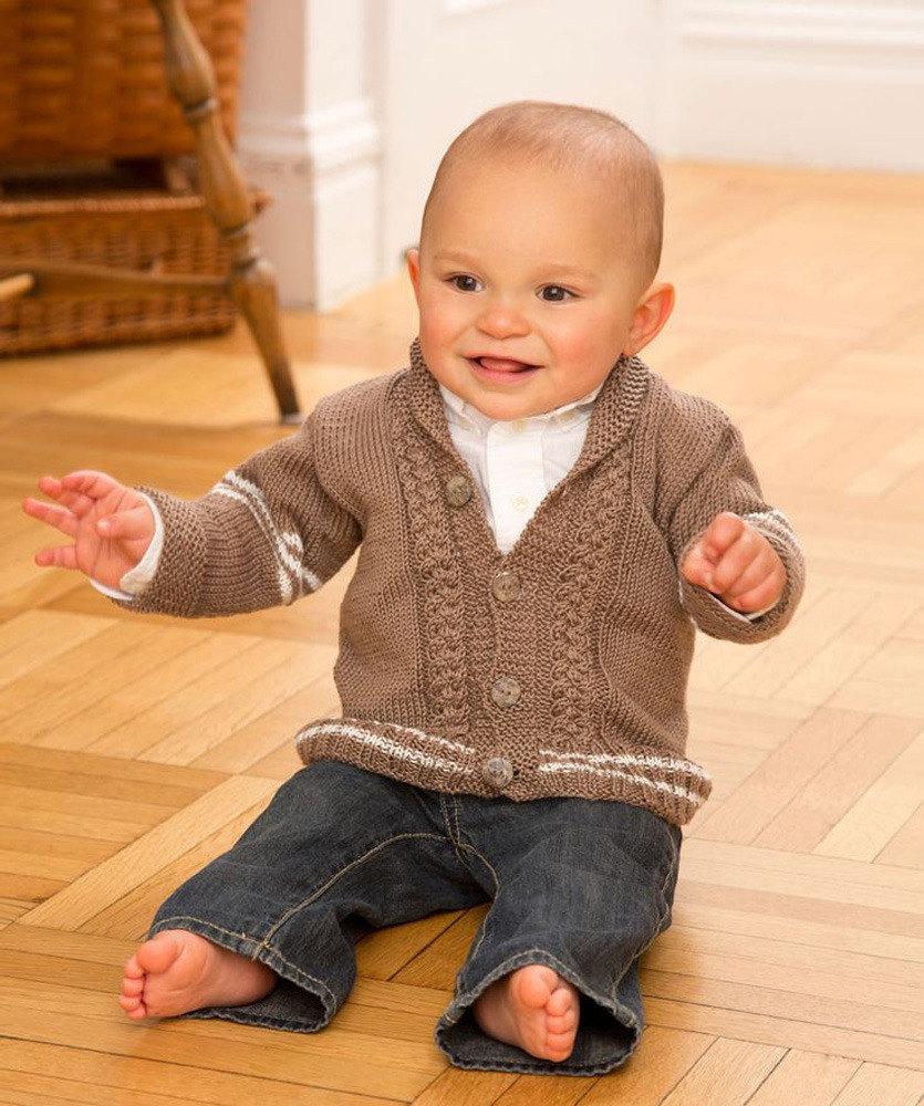 Preppy Baby Cardigan in Red Heart Miami | Knitting ...