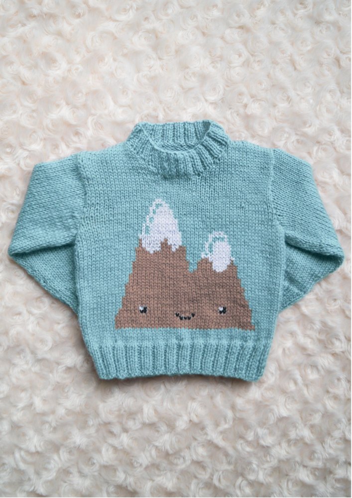 Intarsia Mountain Chart Childrens Sweater Knitting
