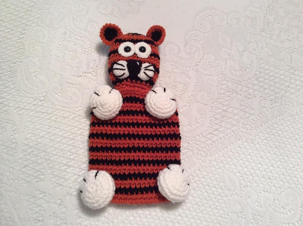 Tiger Snuggle Buddy Lovey or Security toy Crochet pattern