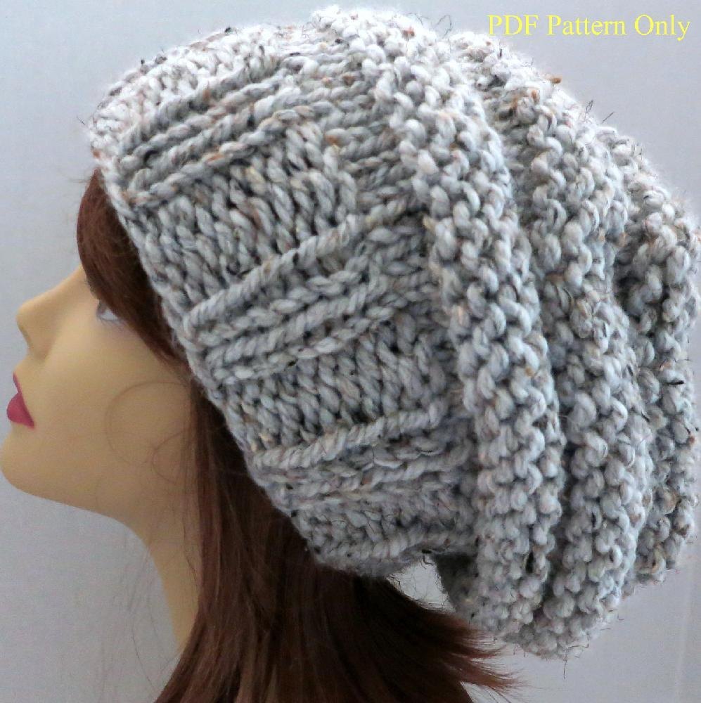 Chunky MiniBeehive Slouch Hat Pattern Knitting pattern by
