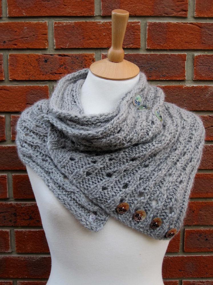 Rib Lace Scarf/Cowl Knitting pattern by Fiona Morris Designs Knitting