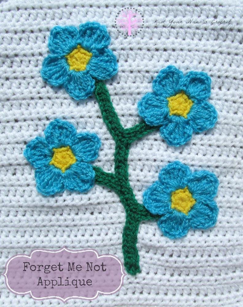 Forget Me Not Applique Crochet pattern by Teri Heathcote ...