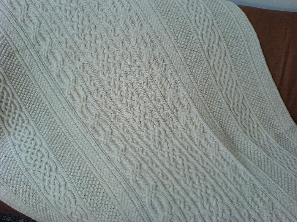 Burridge Lake Aran Afghan Knitting pattern by Anna Dalvi